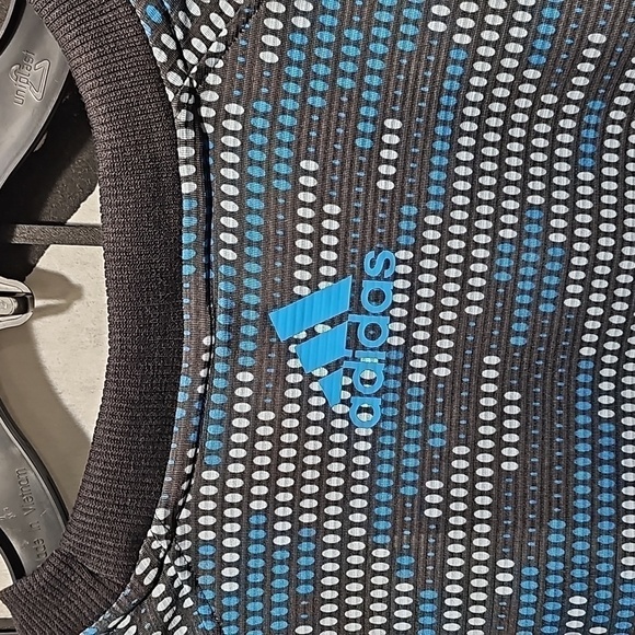 Adidas Primeblue Blue Black Logo Tee Shirt NWT XL - Picture 11 of 12